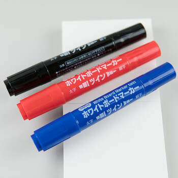 TANOSEE 双头白板笔粗字平头5mm+细字圆头2mm学生办公红色 2支装 TS-WBMW-RD