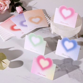 狮洛德 梦幻爱心20张母亲节贺卡ins风中高考许愿卡生日卡片通用毕业祝福留言卡