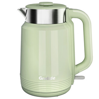 格来德（Grelide）电热水壶 家用烧水壶开水壶 2L容量 316L不锈钢双层防烫 自动断电暖水壶 D3020 豆蔻绿
