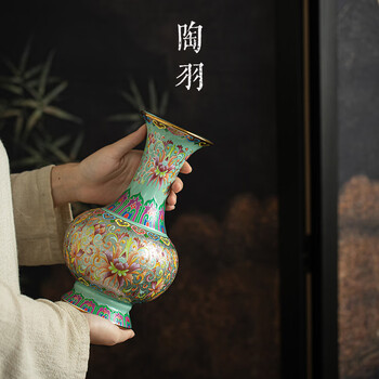 七宝焼，中国，掐丝珐琅，花器，置物 七宝焼，掐丝珐琅，花瓶，花器，置物 - メルカリ