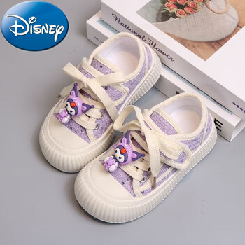 迪士尼新款2024软底帆布鞋春秋儿童防滑鞋子女童透气男童布鞋休闲鞋单
