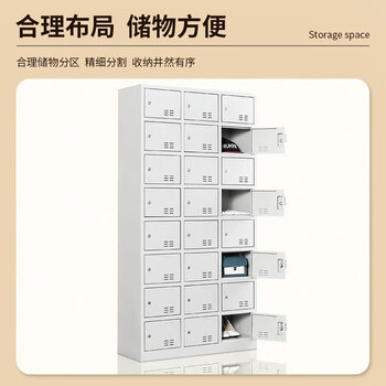 施尔福 更衣柜铁皮柜员工宿舍柜存包柜带锁鞋柜常规款二十四门储物柜