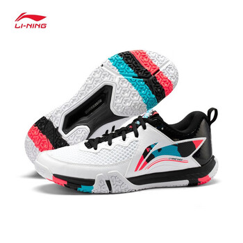 李宁（LI-NING）羽毛球鞋贴地飞行2LITE 标准白/黑色/荧光焰红 AYTT003-2 40
