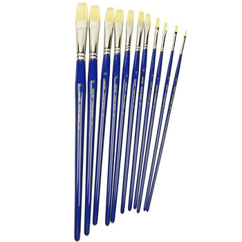 【全网低价】樱花(SAKURA)猪鬃画笔 水粉油画笔丙烯长杆美术颜料刷初学者水彩笔榛形2号美术写生