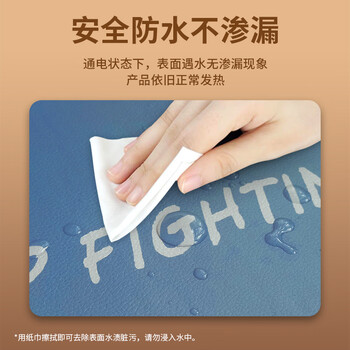 达尔优（dareu）800*330*1.8mm猫咪快速发热鼠标垫大号 智能加热电脑键盘暖手书桌垫 蓝色