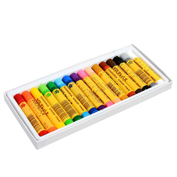 【全网低价】樱花(SAKURA)油画棒蜡笔 粗支款16色套装 儿童安全绘画画笔美术彩绘工具软性油性粉彩棒玩具礼物美术写生