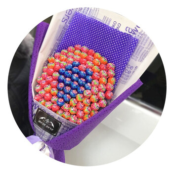 99颗棒棒糖果真知棒花束创意干草卡通生日情人节礼物送女朋友黑纱