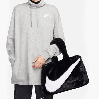 耐克NIKE男女斜挎包 时尚可爱手提包毛绒包休闲包FB3050-010黑白均码 耐克NIKE男女斜挎包 时尚可爱手提包毛绒包休闲包FB3050-010黑白均码