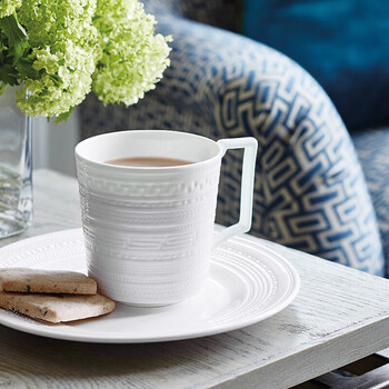 Wedgwood[11.11保价]意大利浮雕马克杯套装骨瓷对杯咖啡杯茶杯2个下午茶