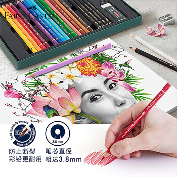 辉柏嘉（Faber-castell）彩铅17色油性艺术家级彩色铅笔素描铅笔礼盒Polychromos-210052速写素描画画笔