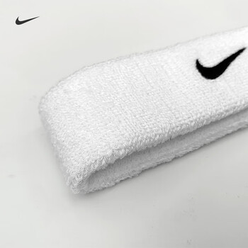 耐克（NIKE）运动吸导汗头带跑步健身束发带防止汗头箍新款白色N1012407101OS