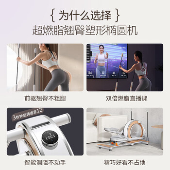 麦瑞克 MERACH椭圆机家用智能前驱踏步机商用太空漫步仪 飞力士棒款-白色