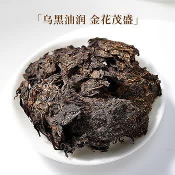 七春安化黑茶250g湖南特产金花茯砖茶叶 陈香熟散茶中秋自己喝礼物