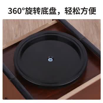 优必利 木质笔筒桌面收纳盒 办公桌整理架商务 可旋转笔筒 红木纹 6015A  