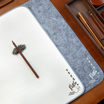 漢墨 耐磨加厚白色烫画毛毡垫 初学者学生书法国画5mm厚50*70cm 文房四宝写毛笔字用毛毡布桌布	