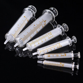 海斯迪克 玻璃注射器针管进样器灌药器 实验室针筒无针头 5ml(5个/包) HKCX-32