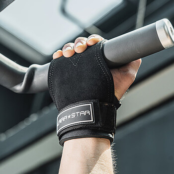 劳拉之星助力带握力带健身手套引体向上男硬拉护掌护腕女辅助黑色