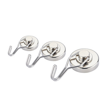 欧利文强力磁铁贴片钕磁铁大小吸铁石磁环形免打孔无痕挂钩粘钩吸盘固定器 G20黑色0-25斤旋转360°3个装