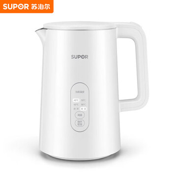 苏泊尔（SUPOR）电热水壶+茶垢剂一盒单发 不锈钢内胆双模式煮水实时显温调温电热水壶保温开水壶 SW-15S73A