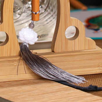 一海堂 文化 苏绣扇 文房复古摆件 非遗苏绣双面刺绣中国风团扇创意传统摆件赠女士礼物 苏绣扇圆形款-君子兰