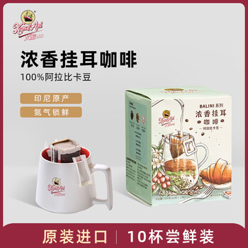 火船 意式挂耳咖啡 手冲滤泡挂耳黑咖啡粉（10g*10包） 印尼进口