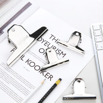 晨光（M&G）山形票据票夹财务票据夹金属票据夹子76mm画板夹办公用品小号ABS92637 4个/组