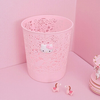 粉色垃圾桶公主可爱少女宿舍客厅卧室垃圾筐创意时尚家用垃圾桶篓 浅