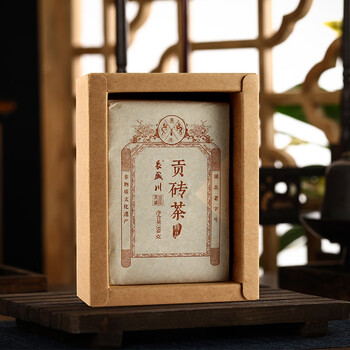 長盛川茶叶黑茶 贡砖茶350g 陈化三年老料砖茶熬煮内蒙奶茶喝湖北青砖茶