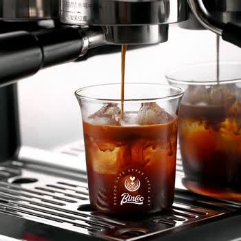 Bincoo玻璃杯咖啡杯简约扩口冷萃冰美式拿铁杯啤酒杯透明水杯茶杯