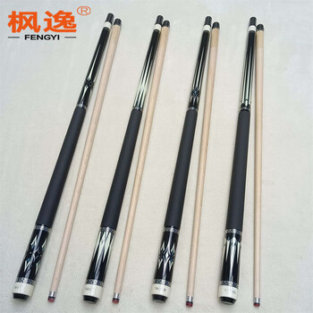 枫逸 台球杆桌球杆斯诺克中式黑八九球分体杆 黑桃中头1/2+直角盒