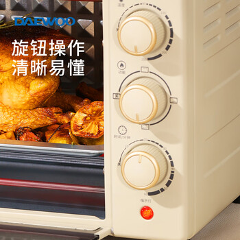 大宇（DAEWOO）电烤箱 无烟烧烤 旋钮易操作 20L大容量多功能料理机 家用全自动烘焙机 DY-KX1801 升级款