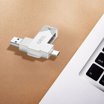 GEIL金邦 128GB USB3.0 Type-C手机U盘高速100MB/s两用OTG双接口安卓笔记本电脑通用优盘 GP100系列