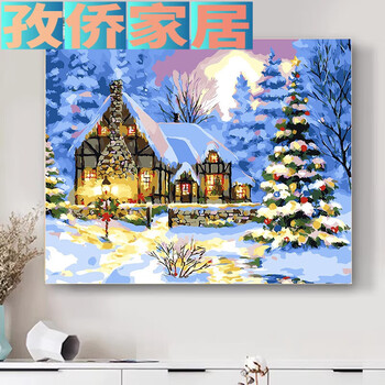 春雪 油彩画 数字油画雪品牌及商品- 京东