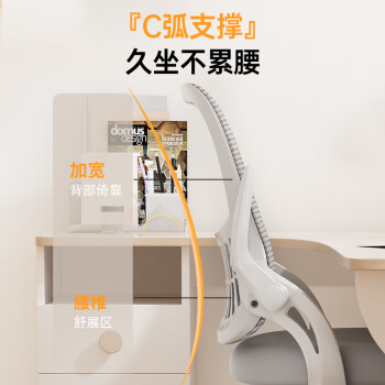 恒林 水母椅电脑椅家用办公椅可升降学习椅 HLC-3718黑框黑布