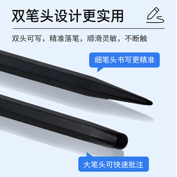 得印教鞭双头触屏触控笔磁吸笔适用希沃一体机红外屏学校教室指读笔教师电子白板笔指读棒黑色六边0432