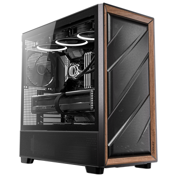 安钛克（Antec）（Antec)FLUX机箱电脑主机玻璃侧透/实木外观/强劲散热/FLUX风道专利/标配5把风扇 /双位360/E-ATX