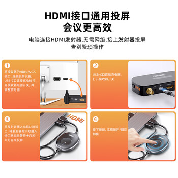 优越者企业级无线投屏器HDMI同屏器音视频同步办公投屏传输手机笔记本电脑主机连电视显示器投影仪V191A	