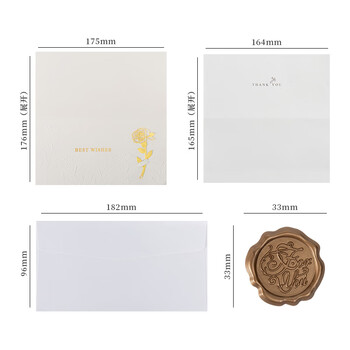 天色玫瑰书签贺卡三八女神节礼物生日明信片邀请函伴手送礼1贺卡1信封1内页1火漆贴TS-6123Bestwishes