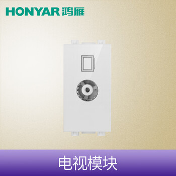鸿雁120型开关模块自由组合家用FC120白模块 电视模块