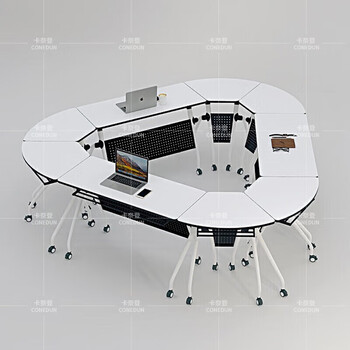 卡奈登 拼接圆形培训会议桌多功能移动办公桌 直径1.6米圆桌 PXZX-27