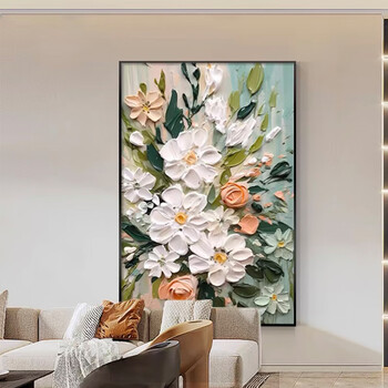 油彩画　【花】　抽象 抽象油画花
