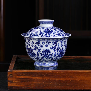 缠枝莲青花瓷茶杯价格报价行情- 京东