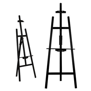 御杰【全网低价】御杰1.5米黑色实木画架可调节油画素描画架广告展架美术写生便携可折叠支架年会展架