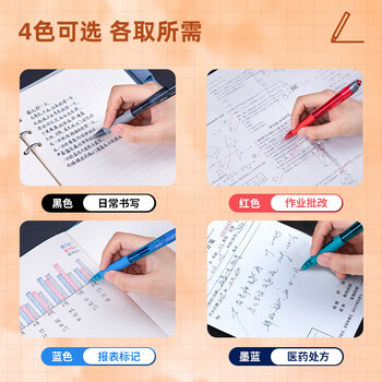 得力（deli）0.5按动中性笔芯 学生办公水笔签字笔替芯 S01/S08/1008/K35适用同G-5 子弹头20支/盒蓝色6906