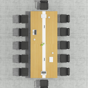 圣黎办公桌组合会议桌长桌洽谈培训桌工作台2.6米会议桌+8把椅