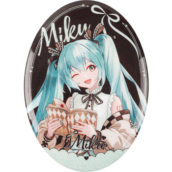 广博(GuangBo)初音未来吧唧周边徽章正版谷子 椭圆幻彩闪底动漫周边二次元甜梦时光蓝色 CY997136-B