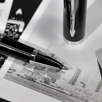 派克（PARKER）签字笔 商务办公练字礼品生日礼物 IM纯黑丽雅白夹宝珠笔