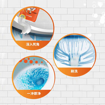 威猛先生（Mr Muscle） 深层洁厕啫喱（璀璨花舞）挂壁持久清洁彻底 600g*4瓶