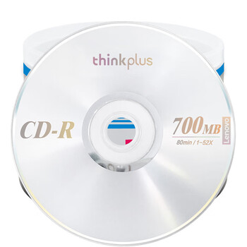 联想CD-R光盘/刻录盘52速700MB办公系列空白光盘50片 桶
