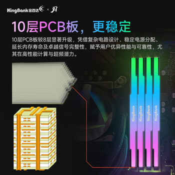 金百达（KINGBANK）64GB(32GBX2)套装 DDR5 6000 台式机内存条海力士M-die颗粒 黑刃灯条 C36 Deepseek硬件